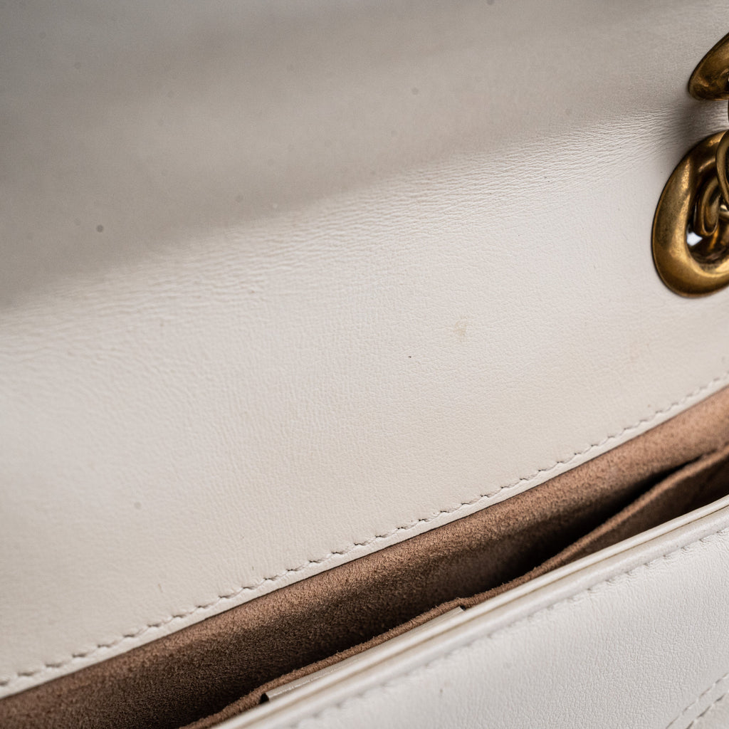 Gucci Small Marmont GG White Shoulder Bag