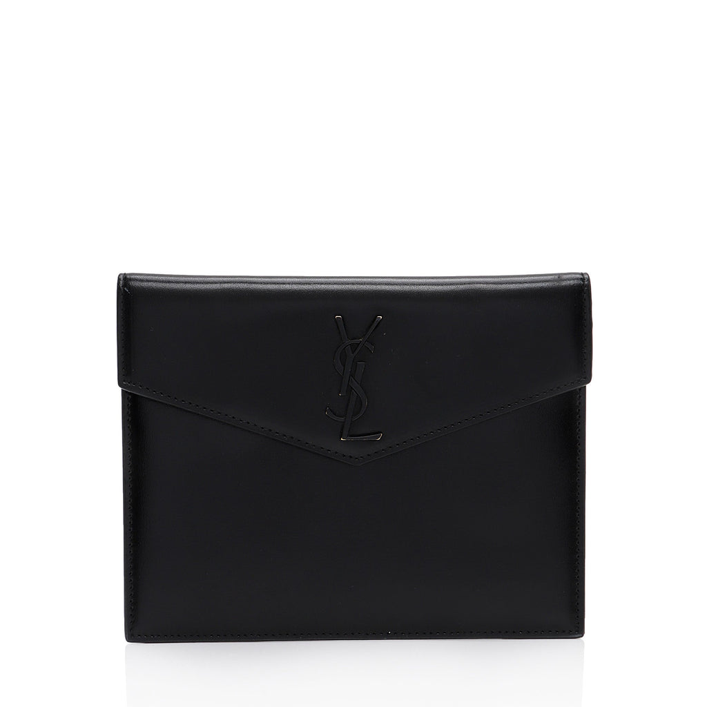 Saint Lauent Calfskin Monogram Uptown Baby Pouch (SHF-3t9Yvn)