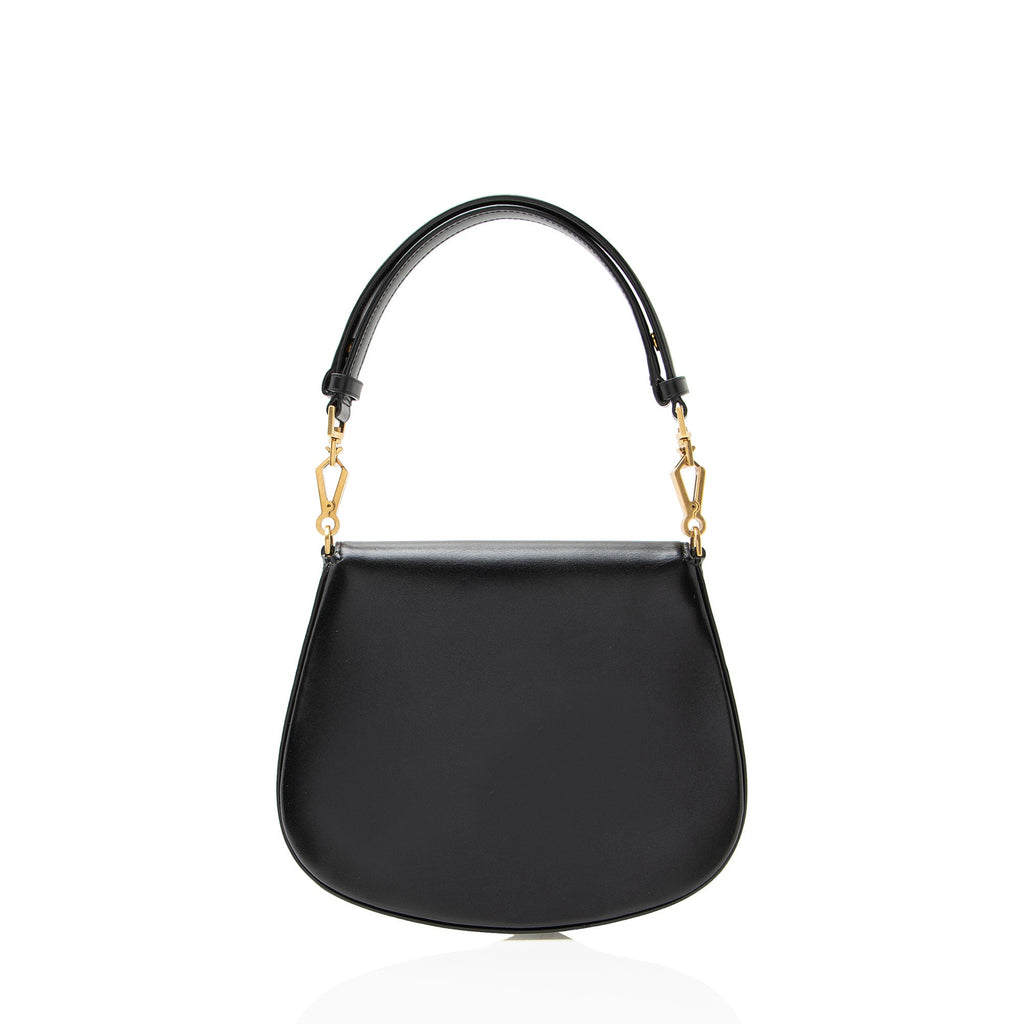 Saint Laurent Box Leather Monogram Voltaire Mini Top Handle