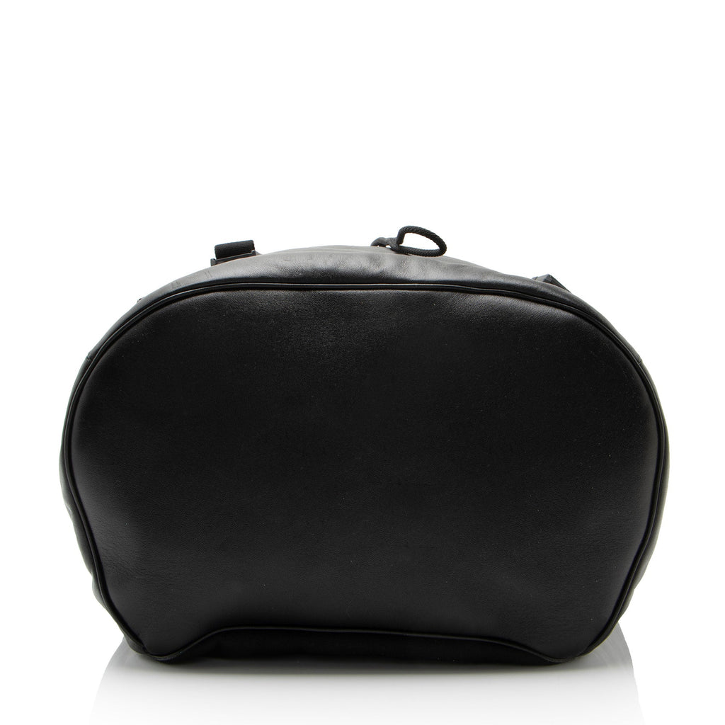 Saint Laurent Calfskin Logo Drawstring Backpack