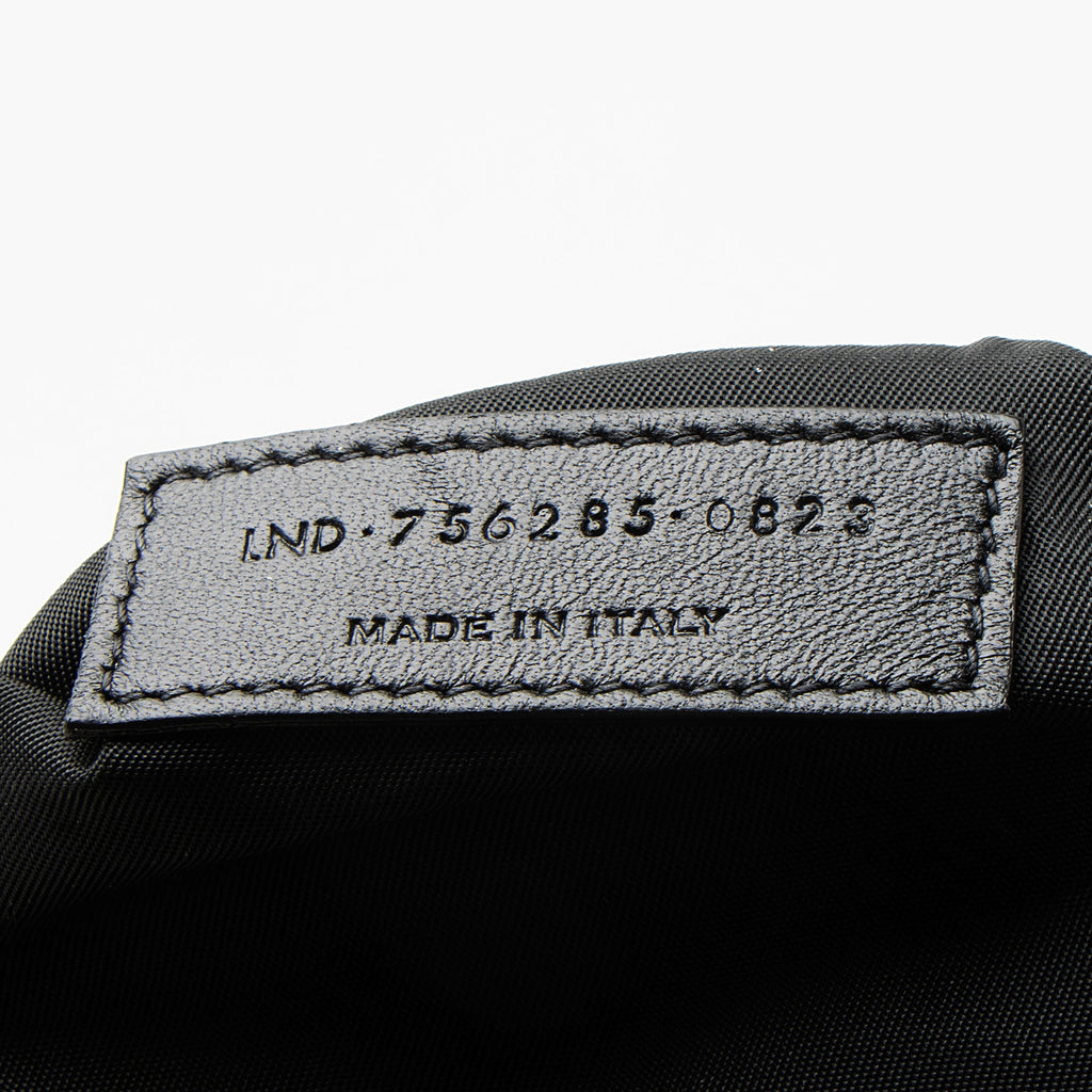Saint Laurent Calfskin Logo Drawstring Backpack