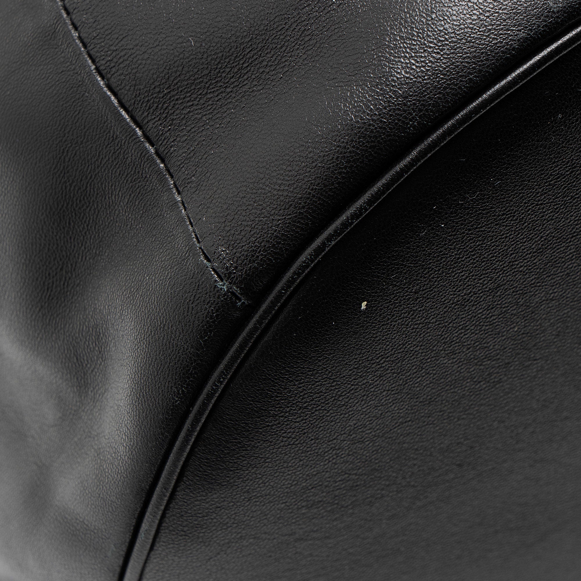 Saint Laurent Calfskin Logo Drawstring Backpack