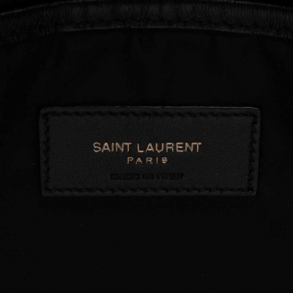 Saint Laurent Calfskin Logo Drawstring Backpack