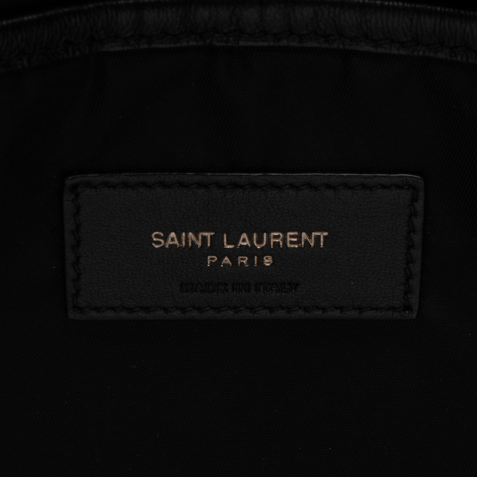 Saint Laurent Calfskin Logo Drawstring Backpack