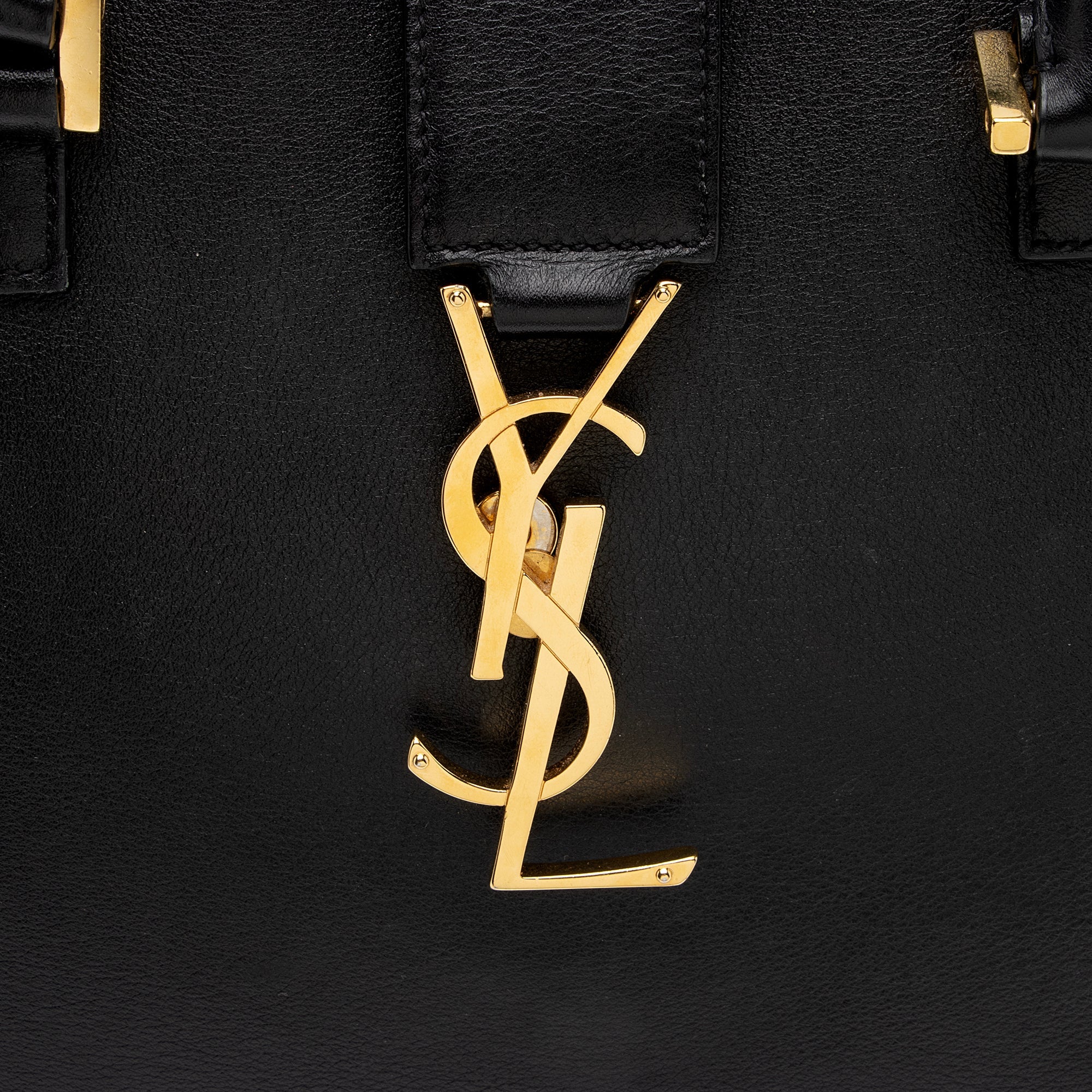 Saint Laurent Calfskin Monogram Baby Cabas Tote (SHF-aWaDWU)