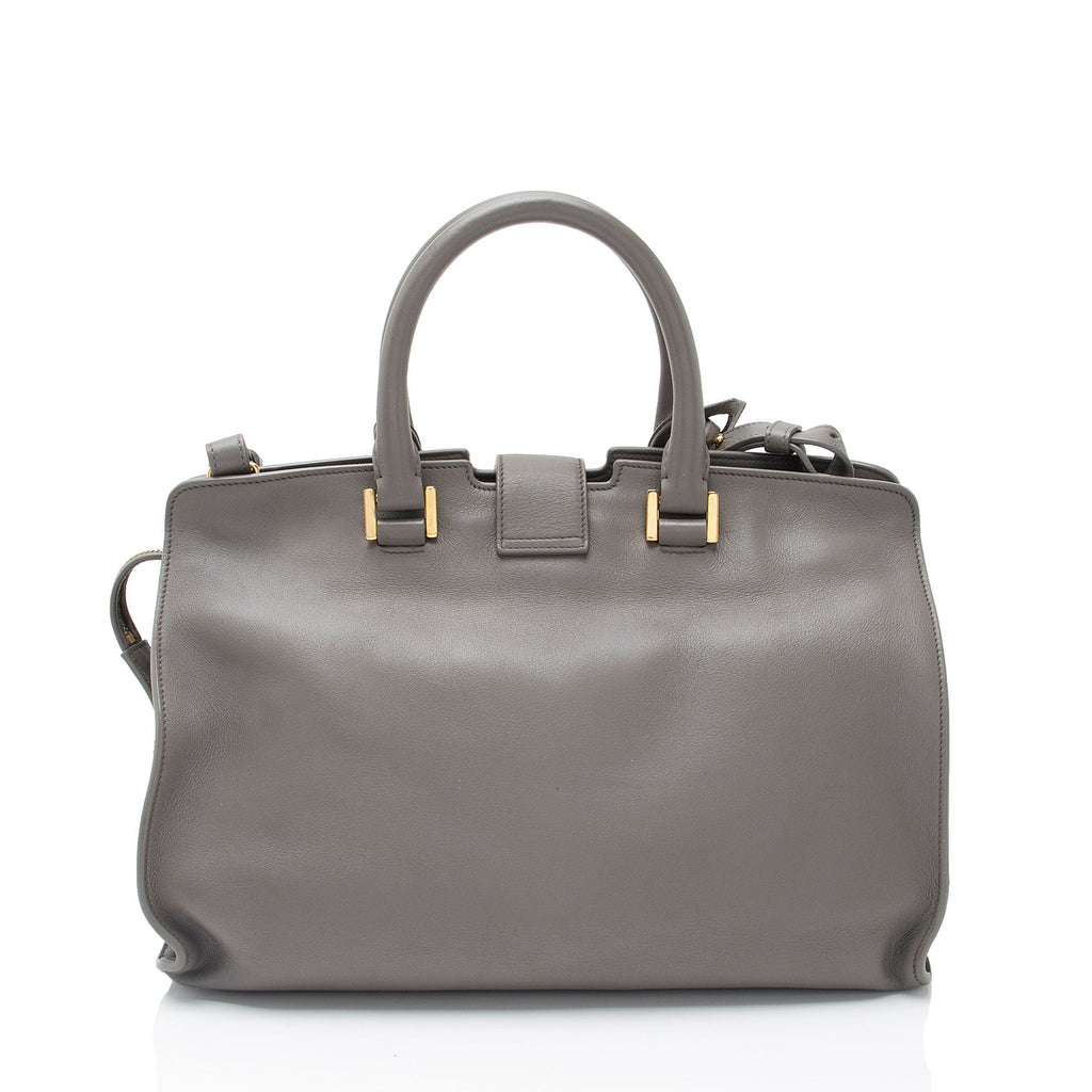 Saint Laurent Calfskin Monogram Cabas Downtown Small Satchel