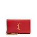 Saint Laurent Calfskin Monogram Kate Chain Wallet