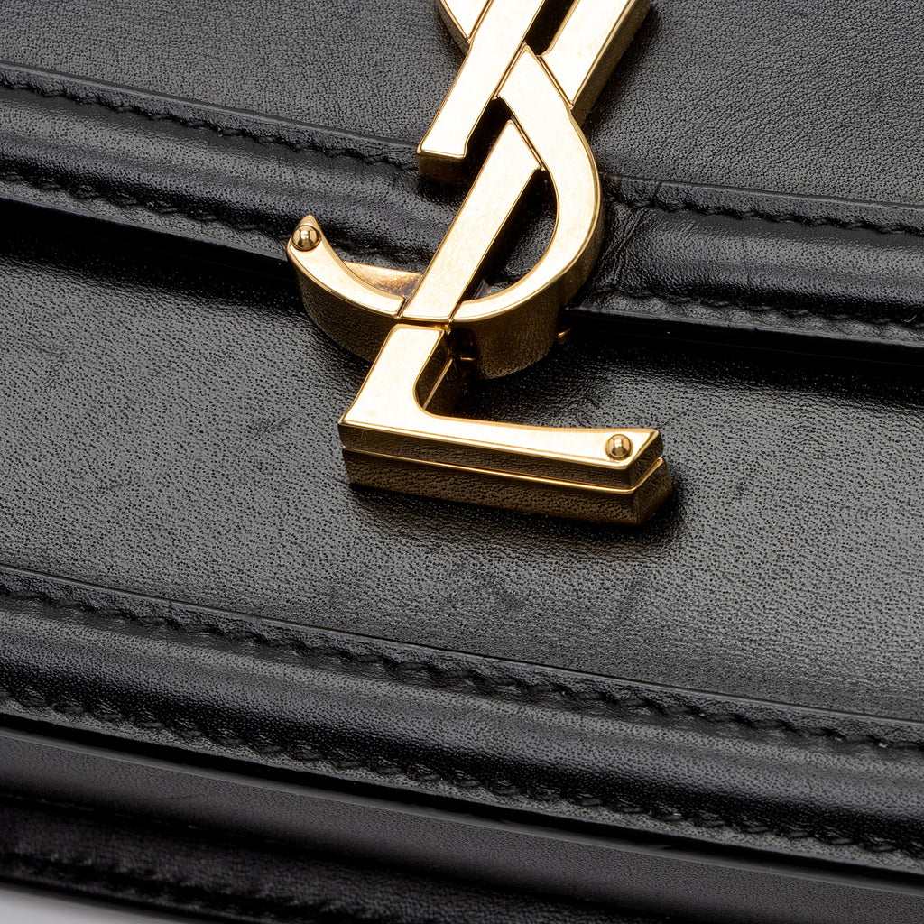 Saint Laurent Calfskin Monogram Solferino Small Shoulder Bag (SHF-3WORNU)