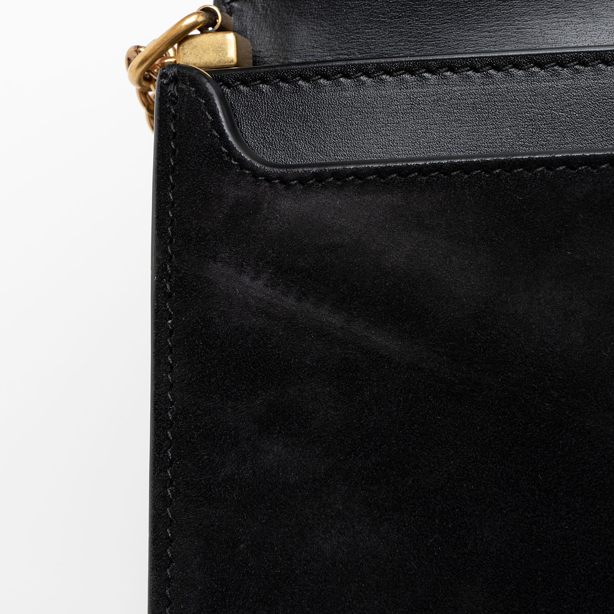 Saint Laurent Calfskin Suede Monogram Cassandra Medium Chain Bag