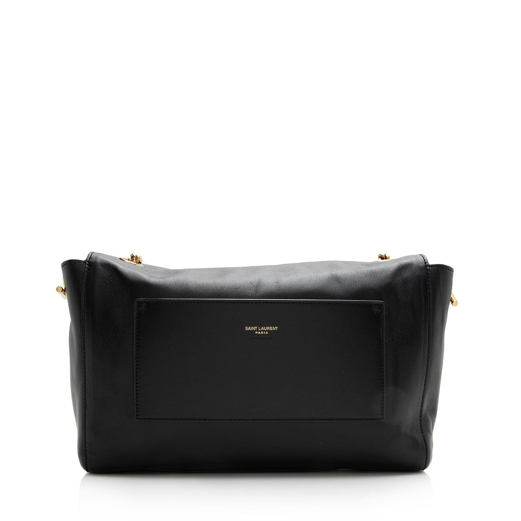 Saint Laurent Calfskin Suede Monogram Kate Reversible Chain Medium Shoulder Bag (SHF-22497)