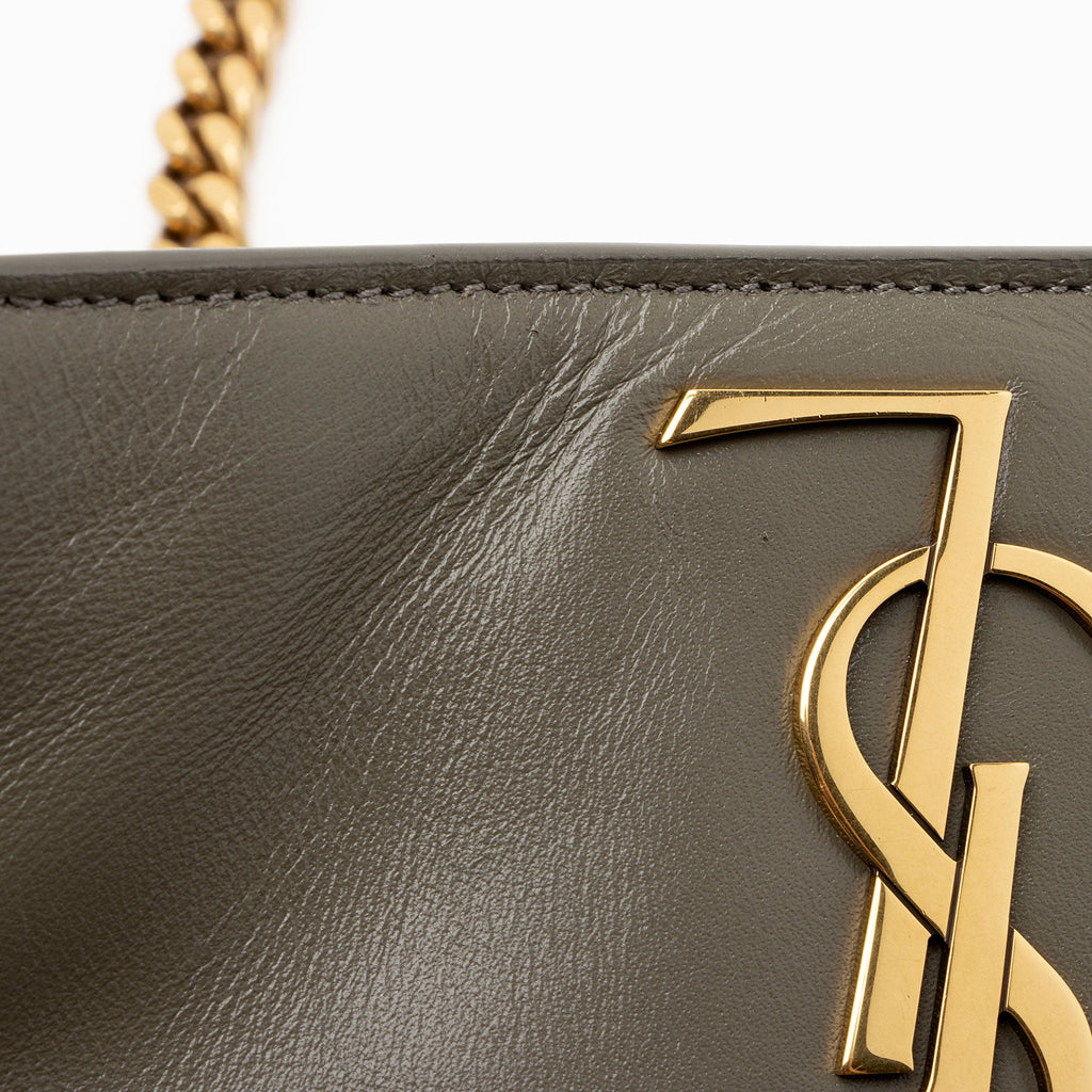 Saint Laurent Calfskin Suede Monogram Kate Reversible Chain Medium Shoulder Bag (SHF-hikP6E)