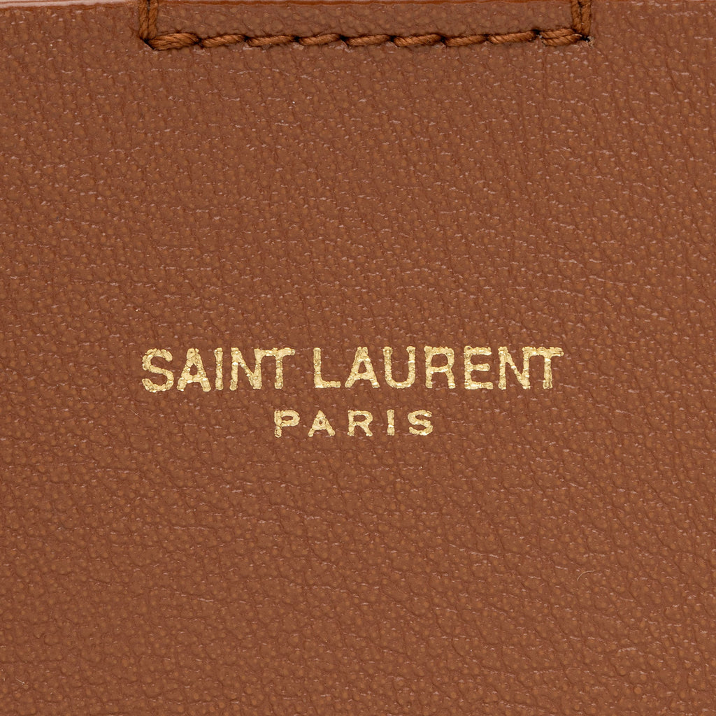Saint Laurent Calfskin N/S Shopping Tote (SHF-9WdA9t)