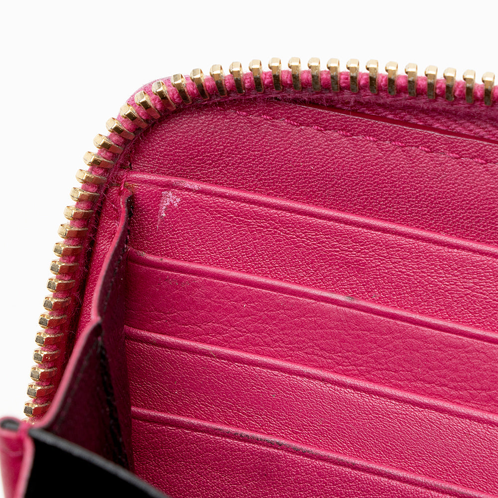 Saint Laurent Calfskin Y Ligne Zip Around Wallet (SHF-15139)