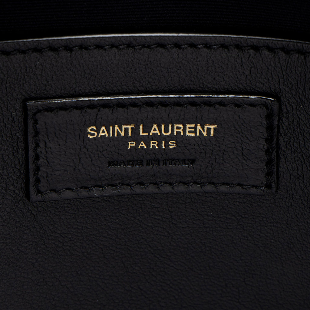 Saint Laurent Canvas Calfskin Monogram Uptown Medium Tote