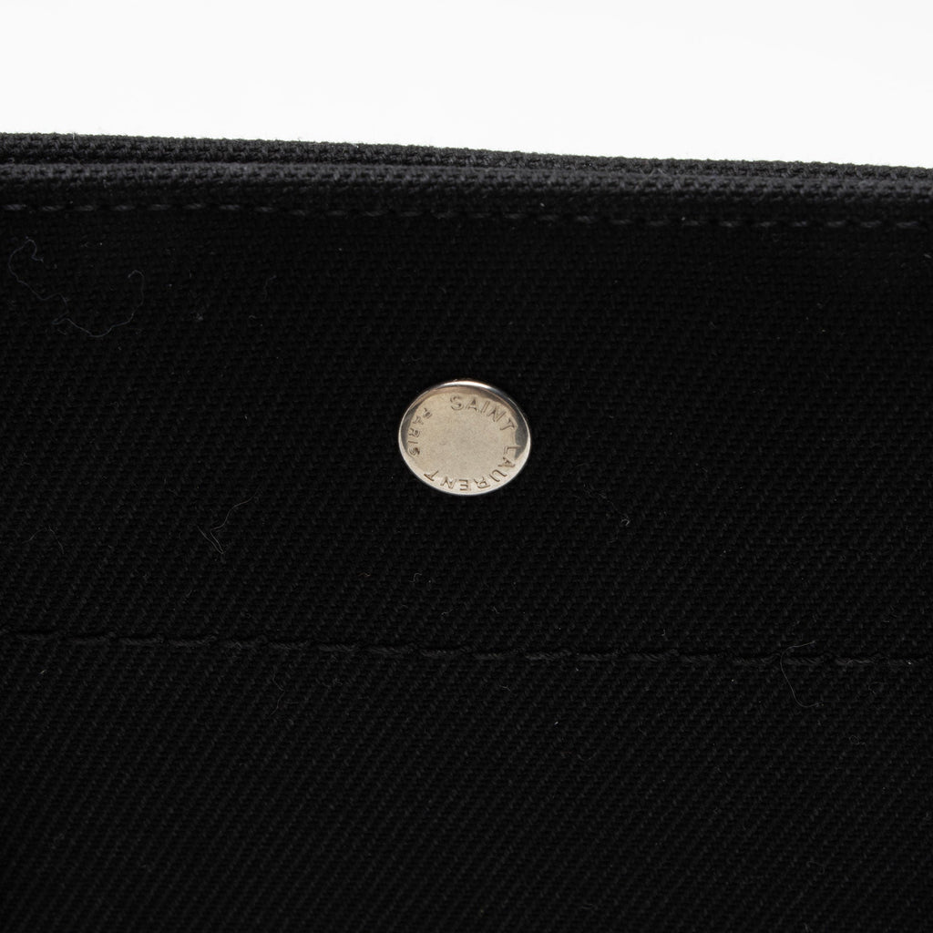 Saint Laurent Canvas Calfskin Rive Gauche Large Tote