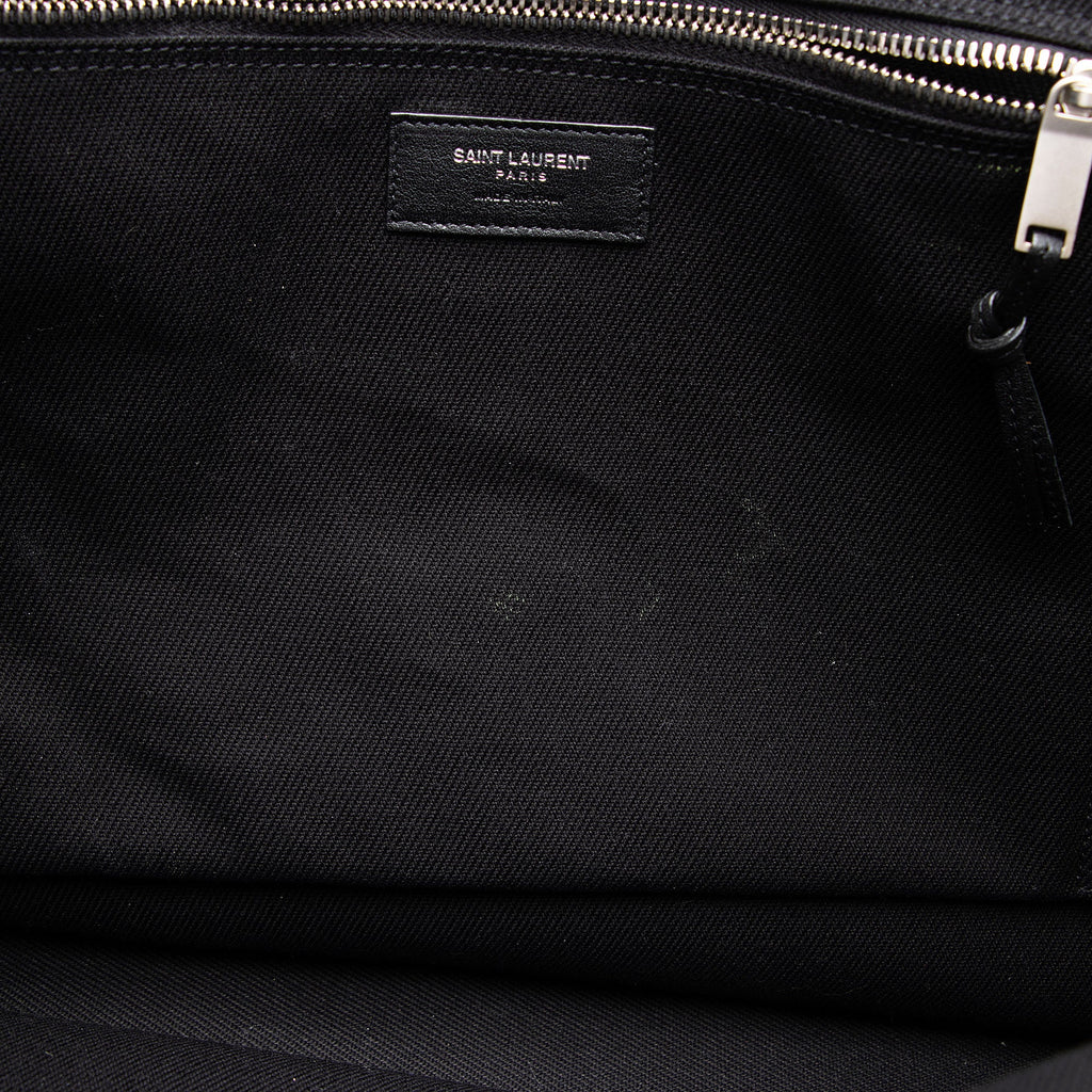 Saint Laurent Canvas Calfskin Rive Gauche Large Tote (SHF-PjHcZm)