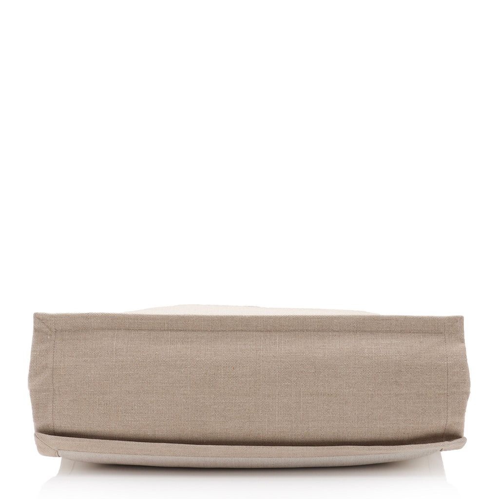 Saint Laurent Canvas Calfskin Rive Gauche Large Tote