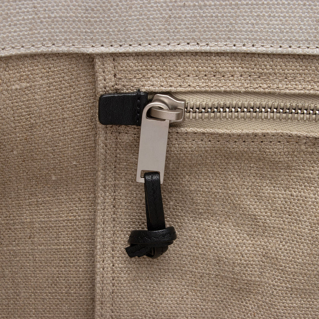 Saint Laurent Canvas Calfskin Rive Gauche Large Tote