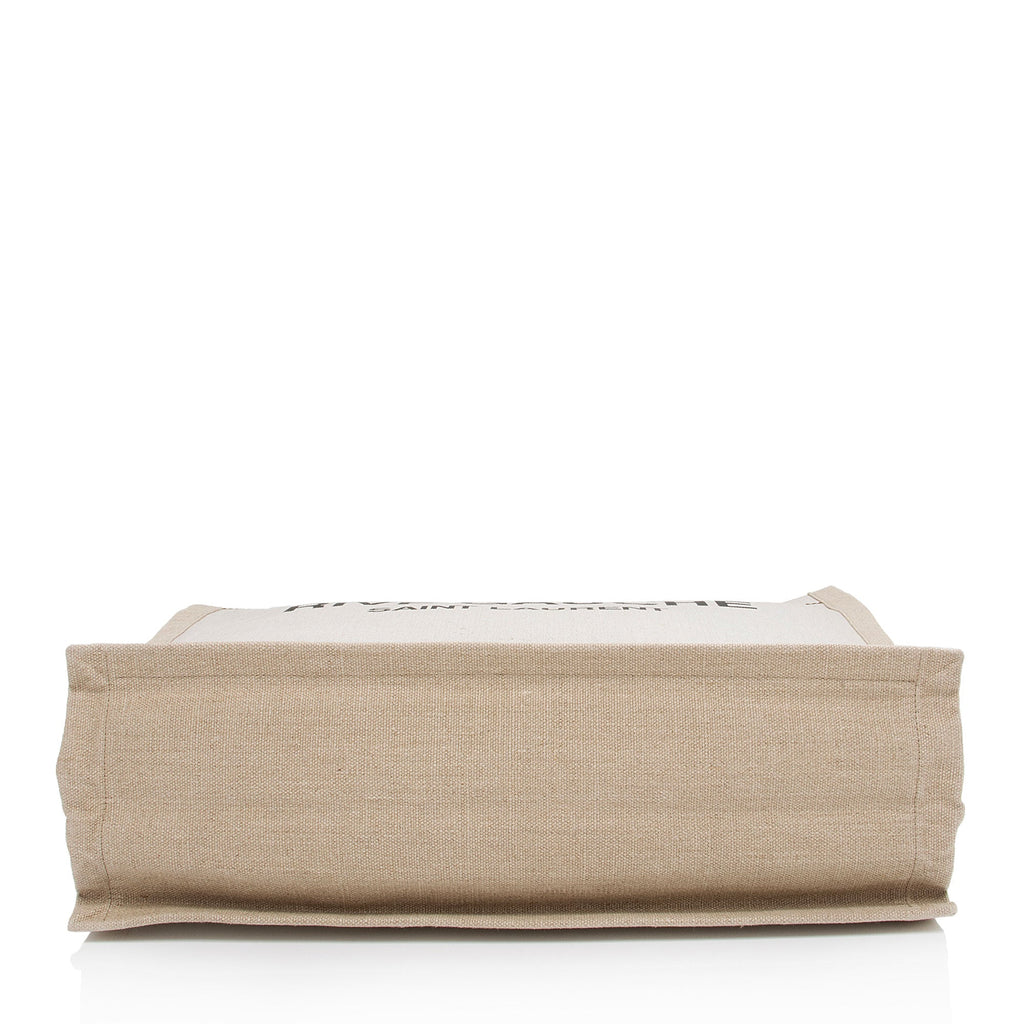 Saint Laurent Canvas Calfskin Rive Gauche Large Tote (SHF-3A04Tk)