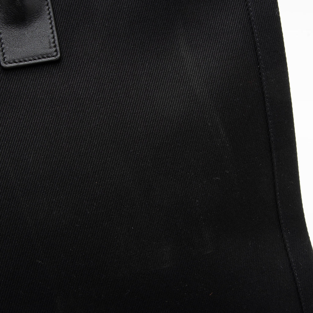 Saint Laurent Canvas Calfskin Rive Gauche Large Tote