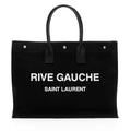 Saint Laurent Canvas Calfskin Rive Gauche Large Tote