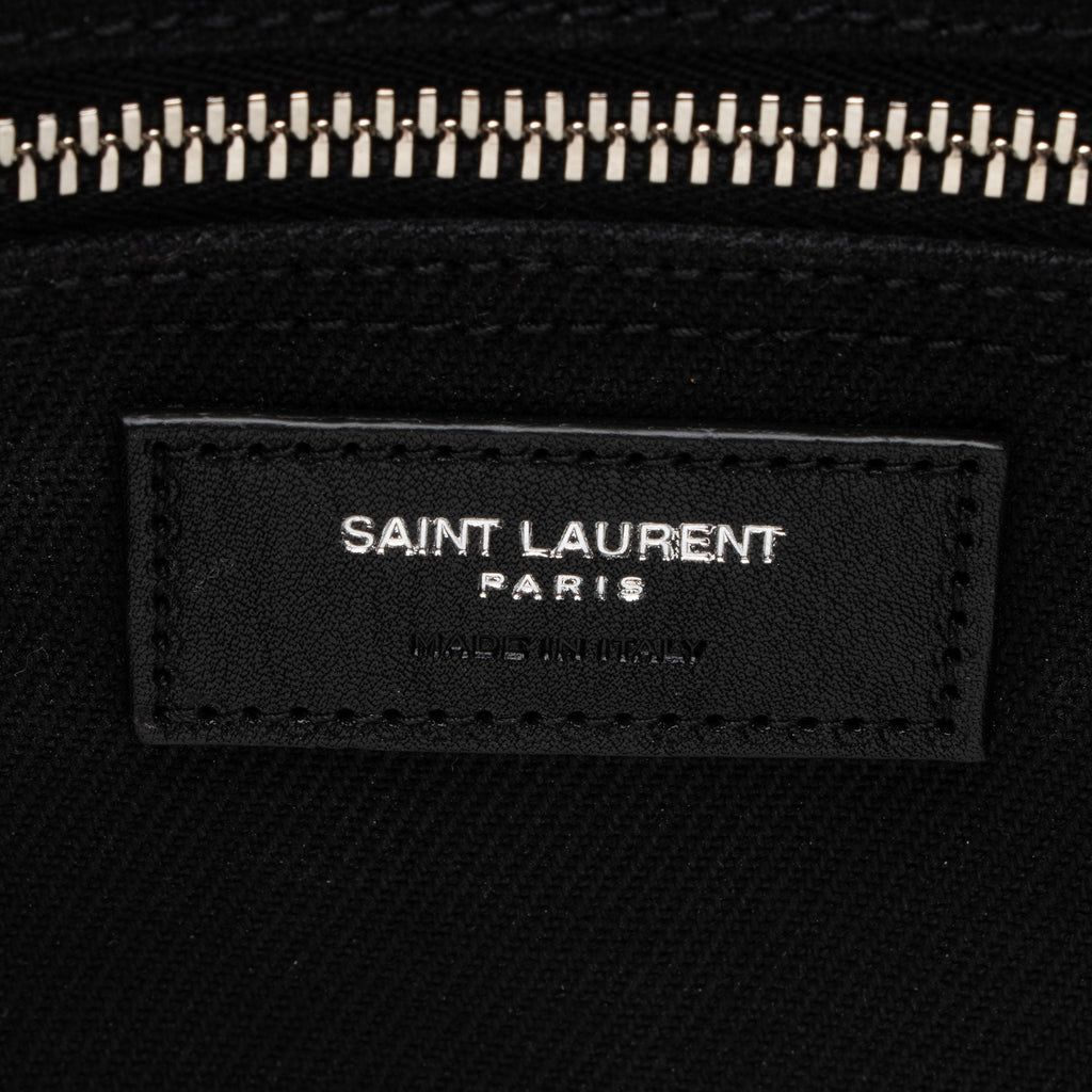 Saint Laurent Canvas Calfskin Rive Gauche Large Tote