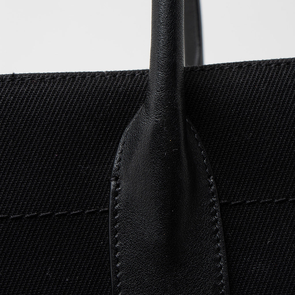 Saint Laurent Canvas Calfskin Rive Gauche Large Tote