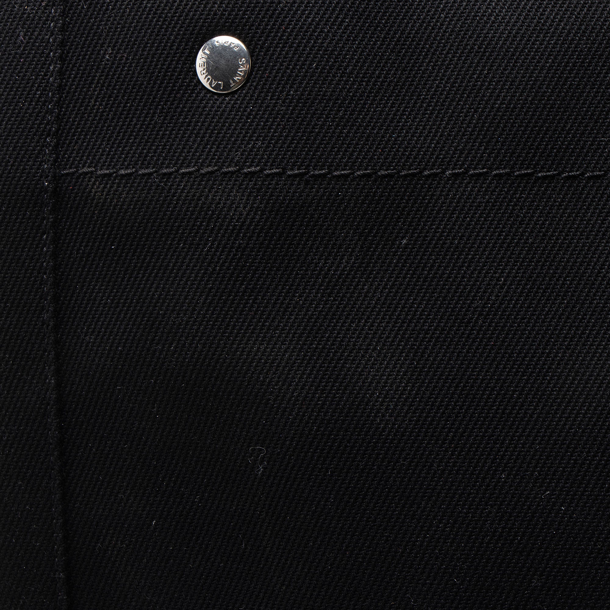 Saint Laurent Canvas Calfskin Rive Gauche Large Tote
