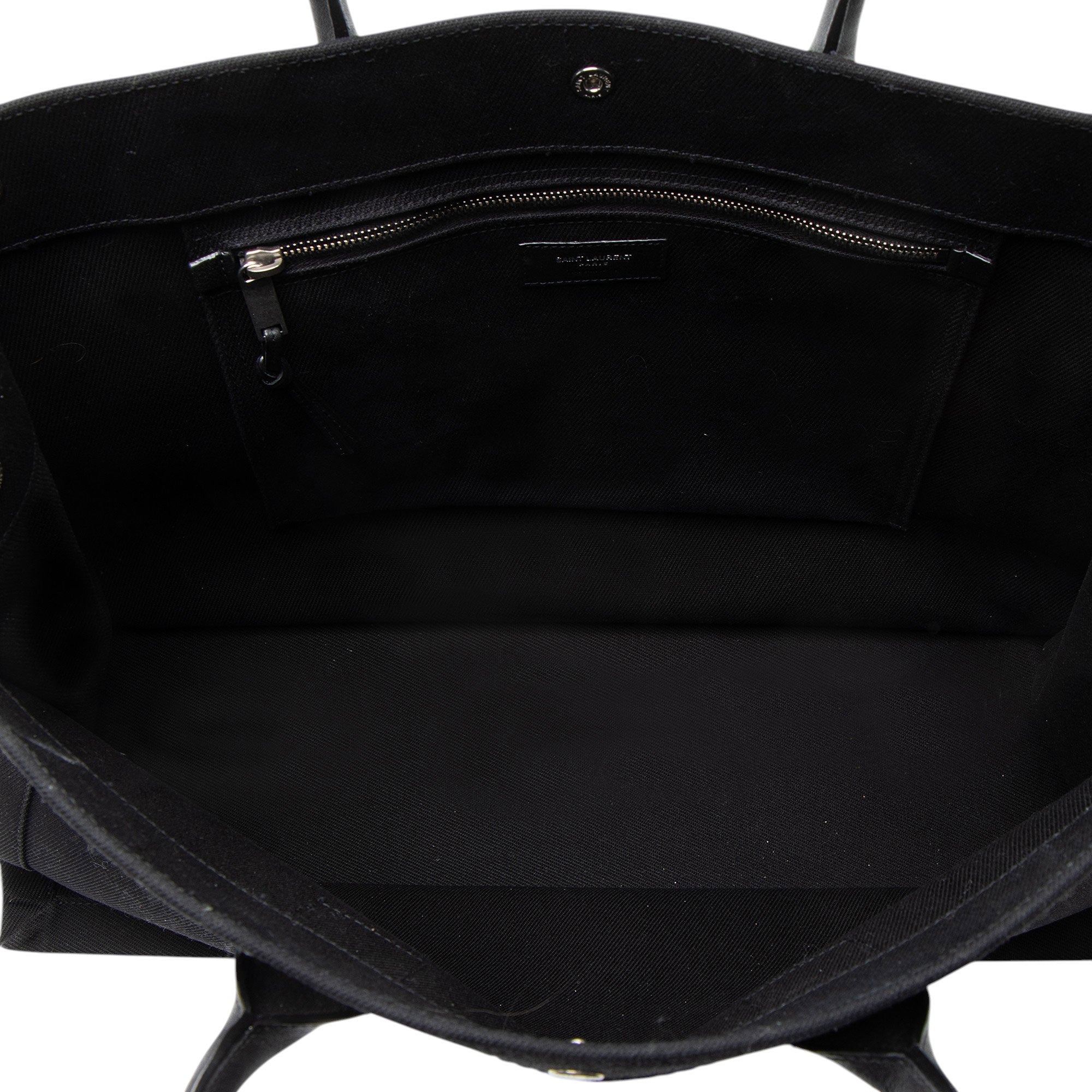 Saint Laurent Canvas Calfskin Rive Gauche Large Tote
