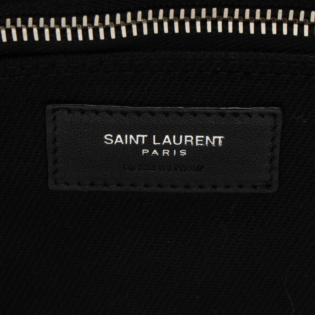 Saint Laurent Canvas Calfskin Rive Gauche Large Tote