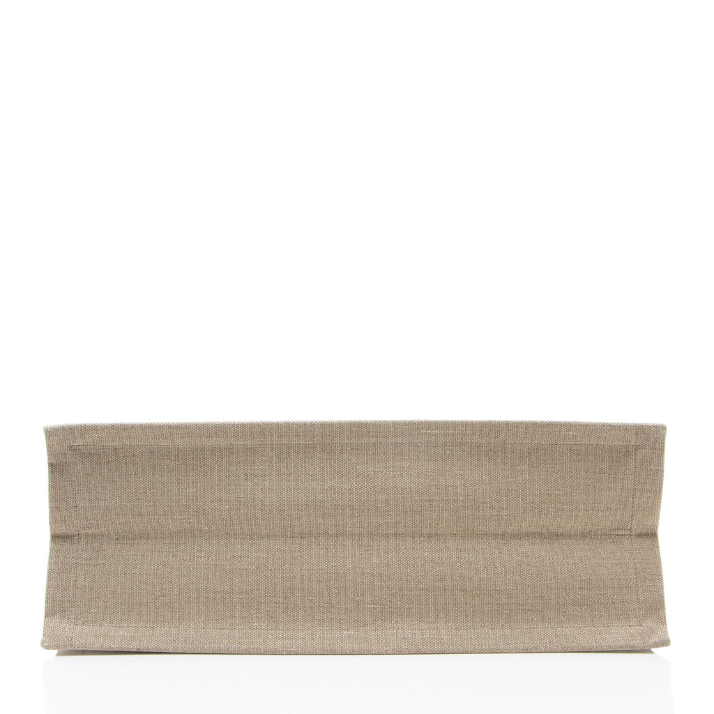 Saint Laurent Canvas Calfskin Rive Gauche Large Tote