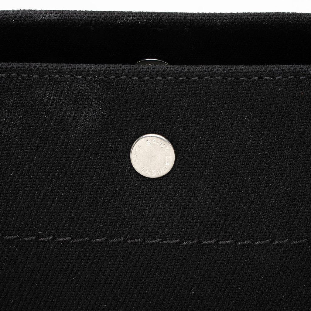 Saint Laurent Canvas Calfskin Rive Gauche Large Tote