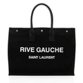 Saint Laurent Canvas Calfskin Rive Gauche Large Tote