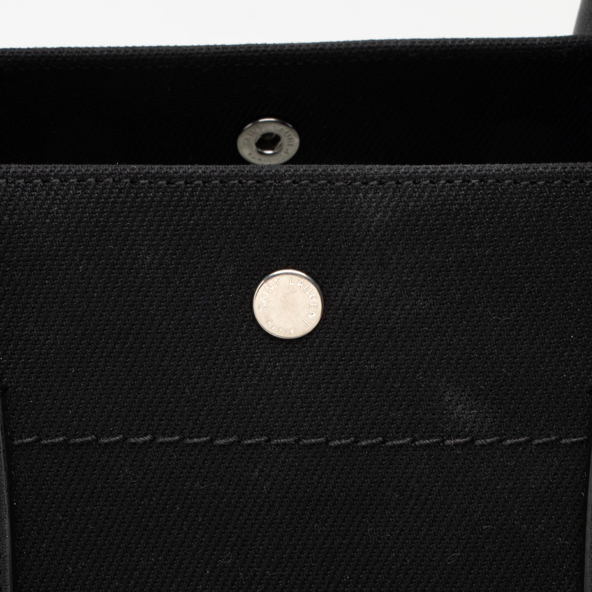 Saint Laurent Canvas Calfskin Rive Gauche Large Tote