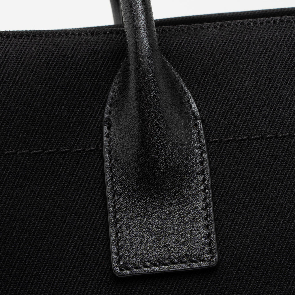 Saint Laurent Canvas Calfskin Rive Gauche Large Tote