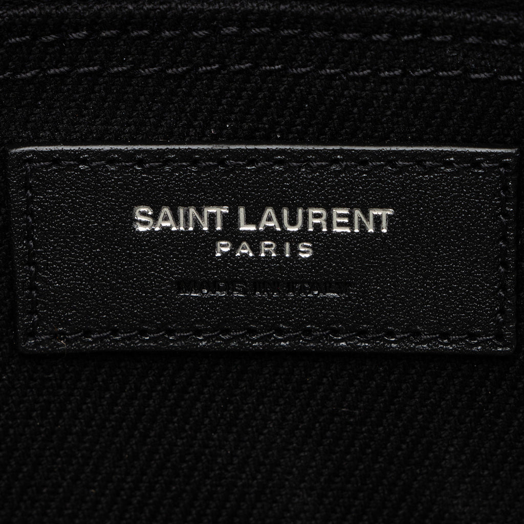 Saint Laurent Canvas Calfskin Rive Gauche Large Tote