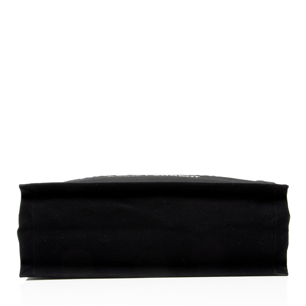 Saint Laurent Canvas Calfskin Rive Gauche Large Tote