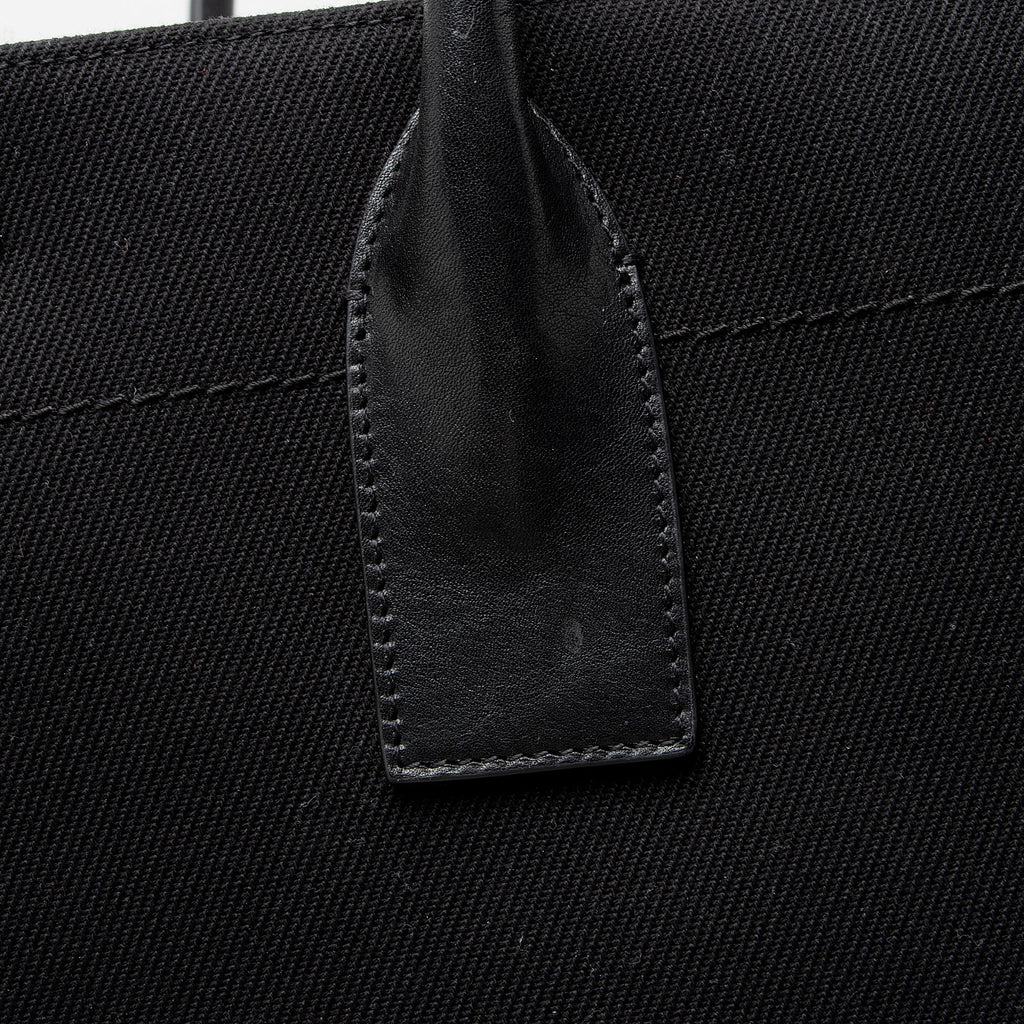Saint Laurent Canvas Calfskin Rive Gauche Large Tote