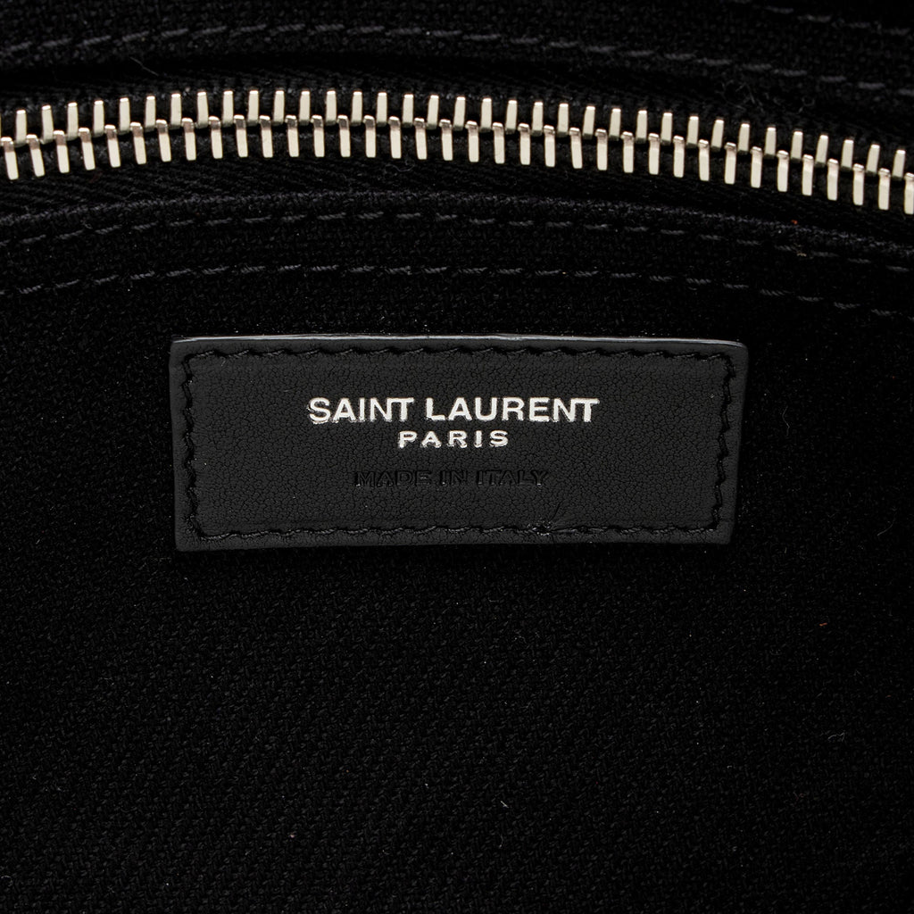 Saint Laurent Canvas Calfskin Rive Gauche Large Tote