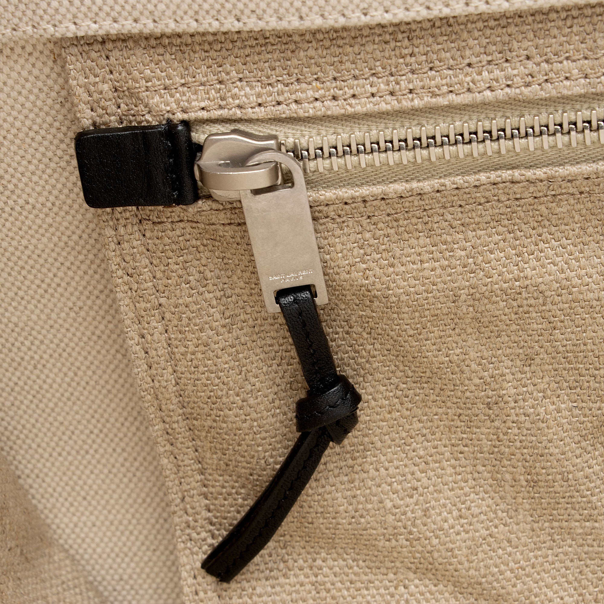 Saint Laurent Canvas Calfskin Rive Gauche Small Tote (SHF-zATjuK)