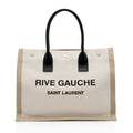 Saint Laurent Canvas Calfskin Rive Gauche Small Tote (SHF-zATjuK)