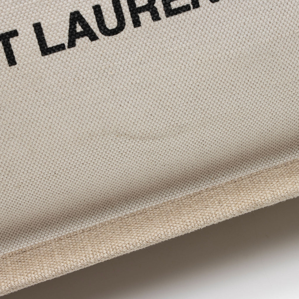 Saint Laurent Canvas Calfskin Rive Gauche Small Tote