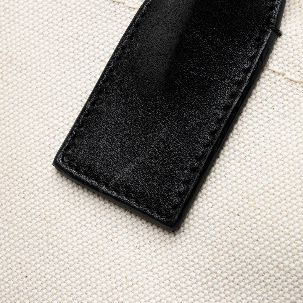 Saint Laurent Canvas Calfskin Rive Gauche Small Tote