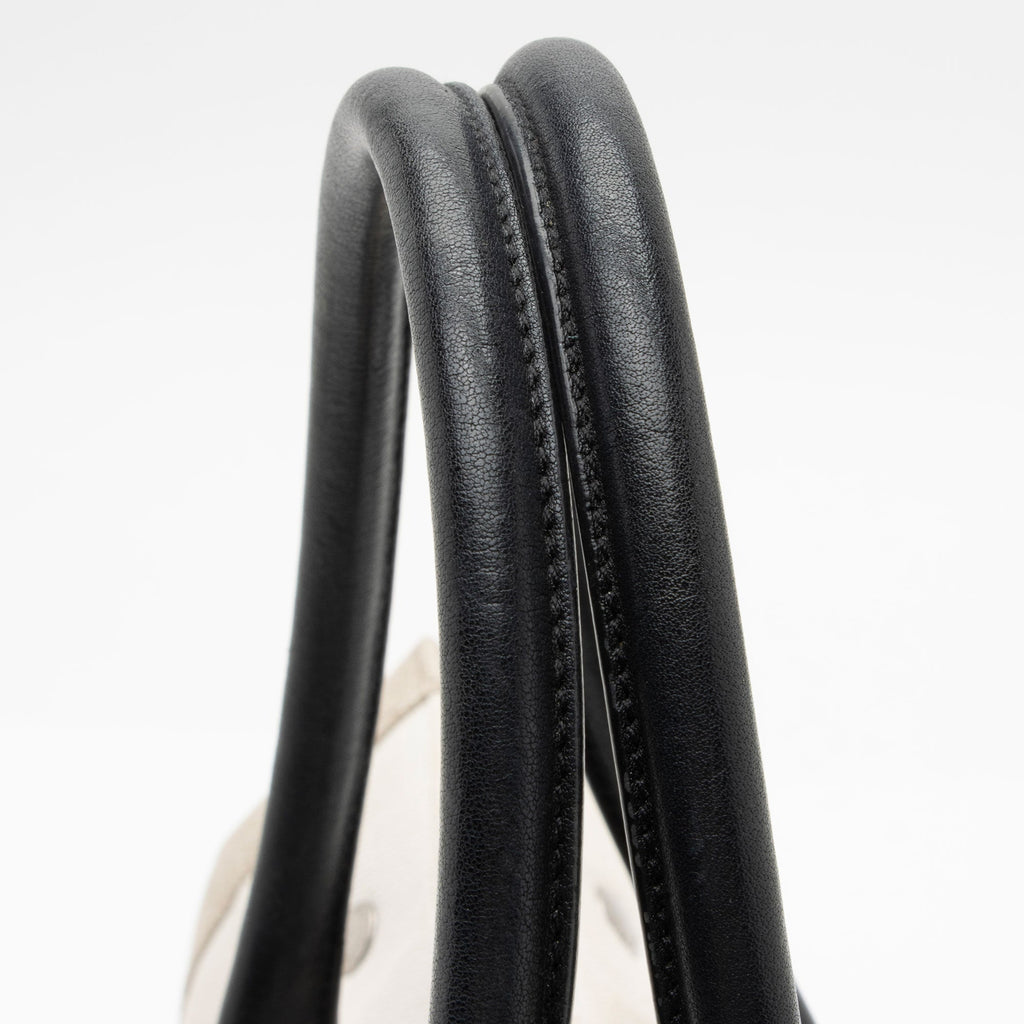 Saint Laurent Canvas Calfskin Rive Gauche Small Tote