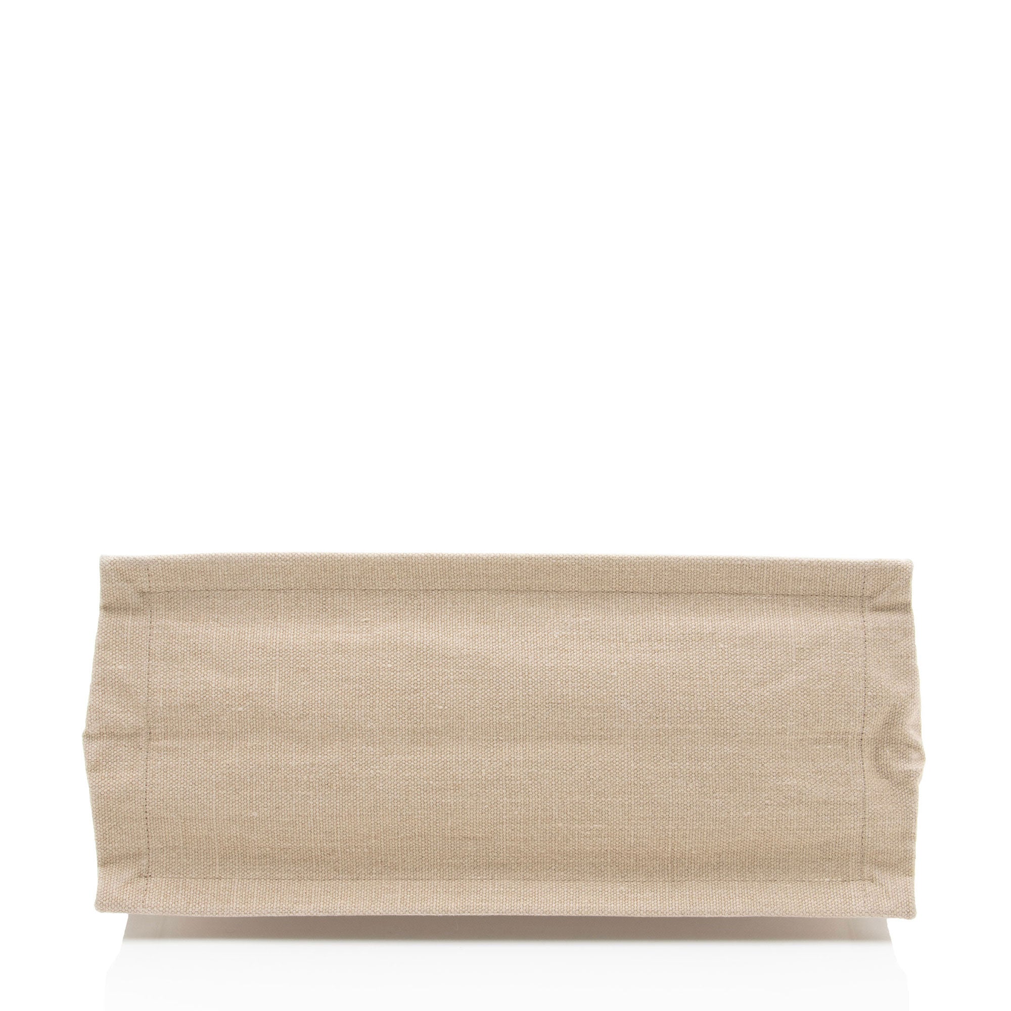 Saint Laurent Canvas Calfskin Rive Gauche Small Tote
