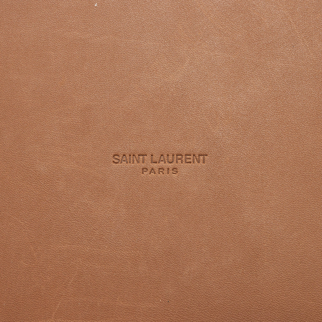Saint Laurent Canvas Calfskin Trapezoid Rive Gauche Tote