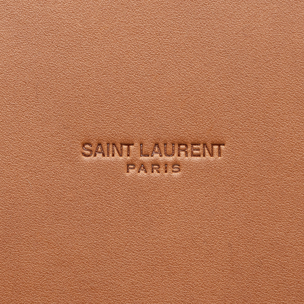 Saint Laurent Canvas Calfskin Trapezoid Rive Gauche Tote