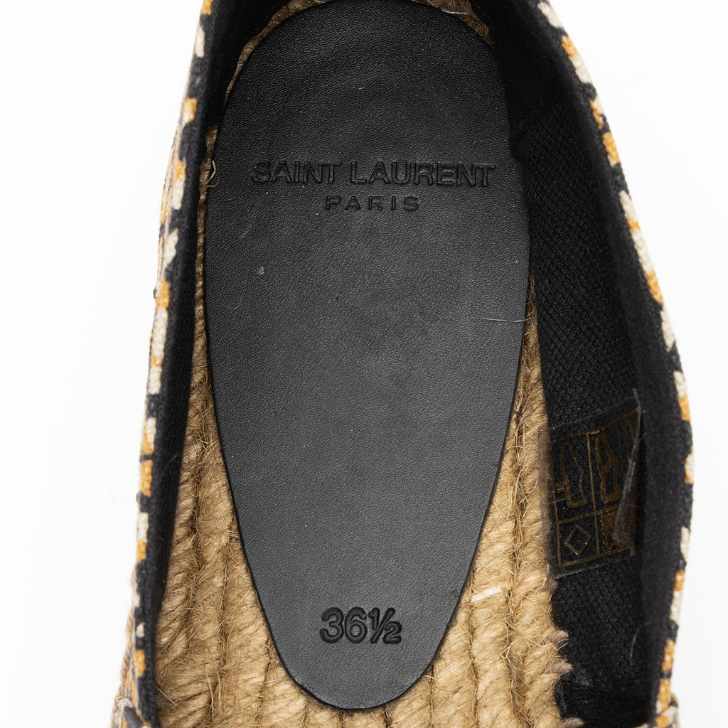 Saint Laurent Canvas Leopard Print Espadrilles - Size 6.5 / 36.5