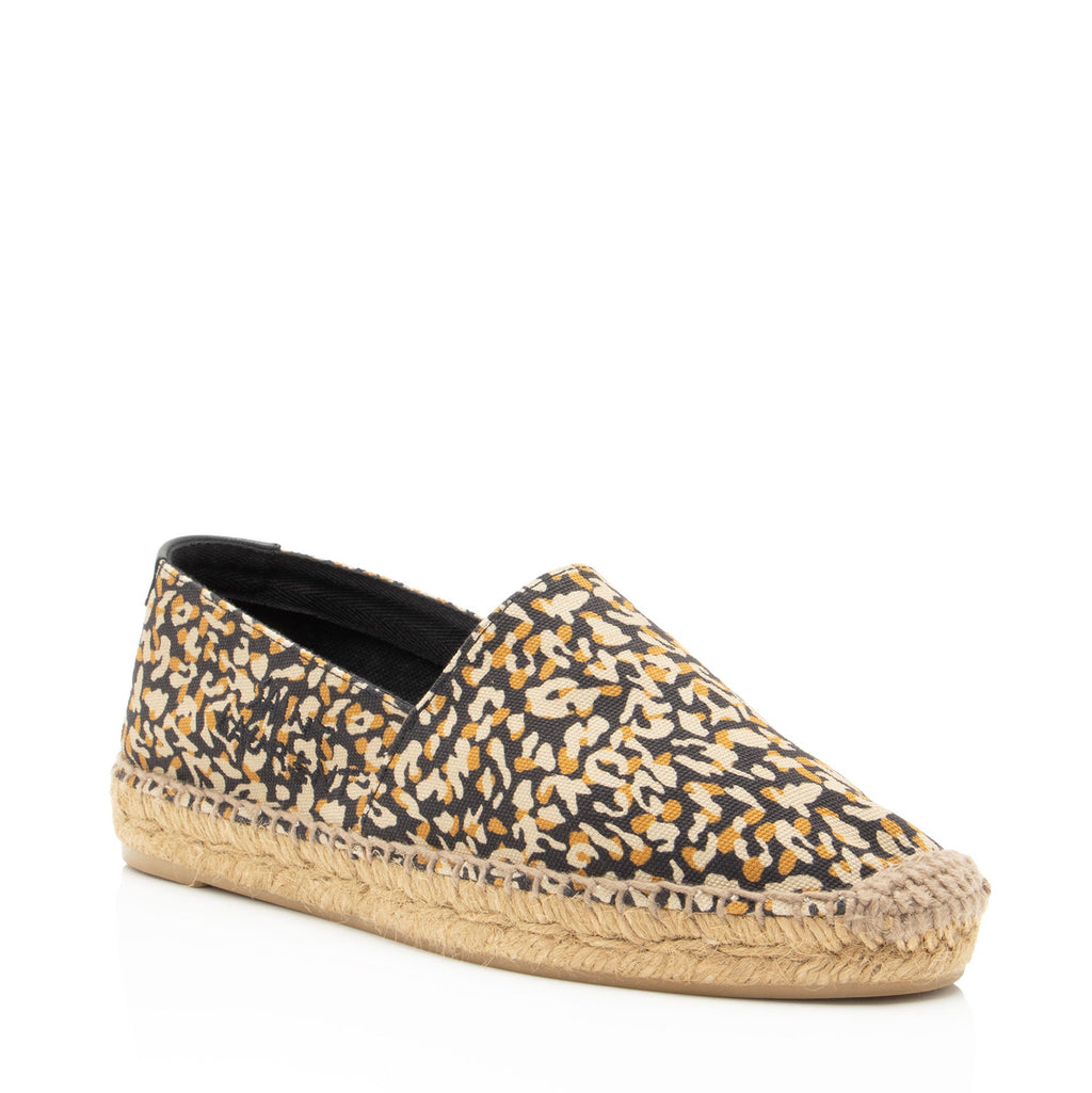 Saint Laurent Canvas Leopard Print Espadrilles - Size 6.5 / 36.5