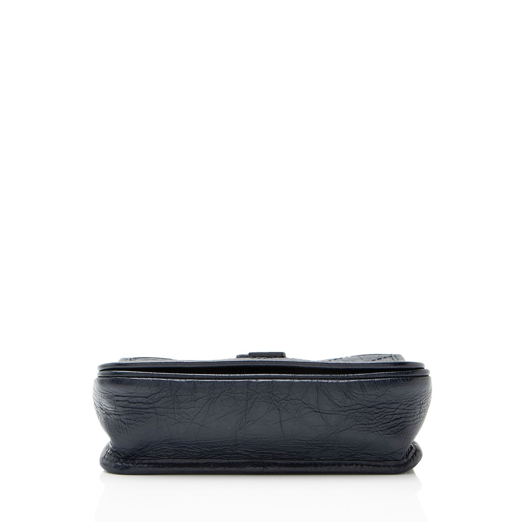 Saint Laurent Crinkled Calfskin Monogram Niki Chain Wallet